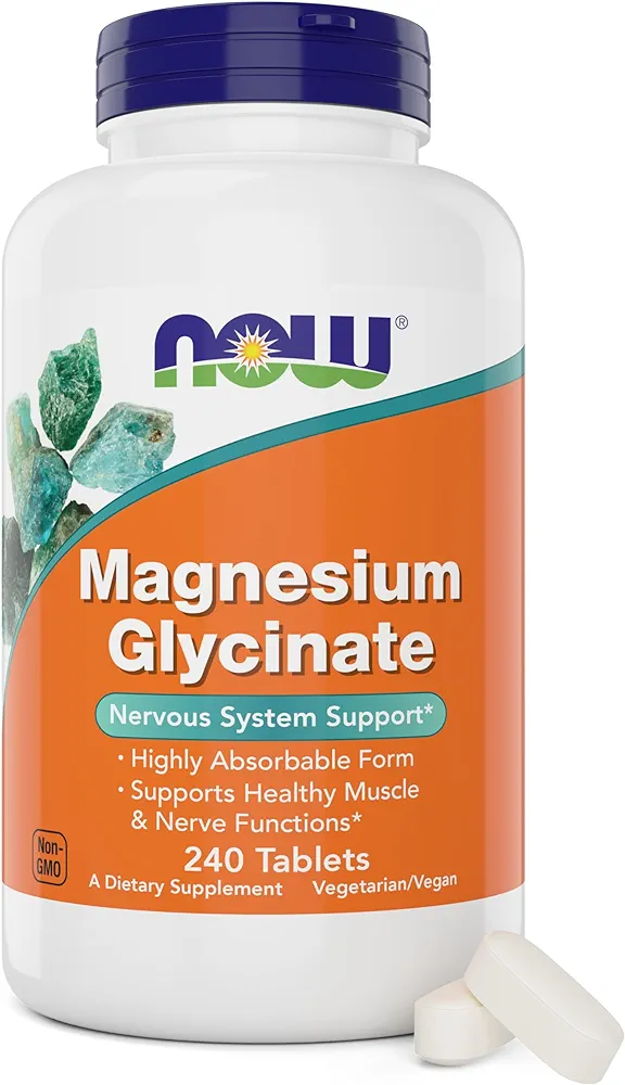 NOW Foods Magnesium Glycinate | Supports Muscle & Nerve Function | 240 Capsules