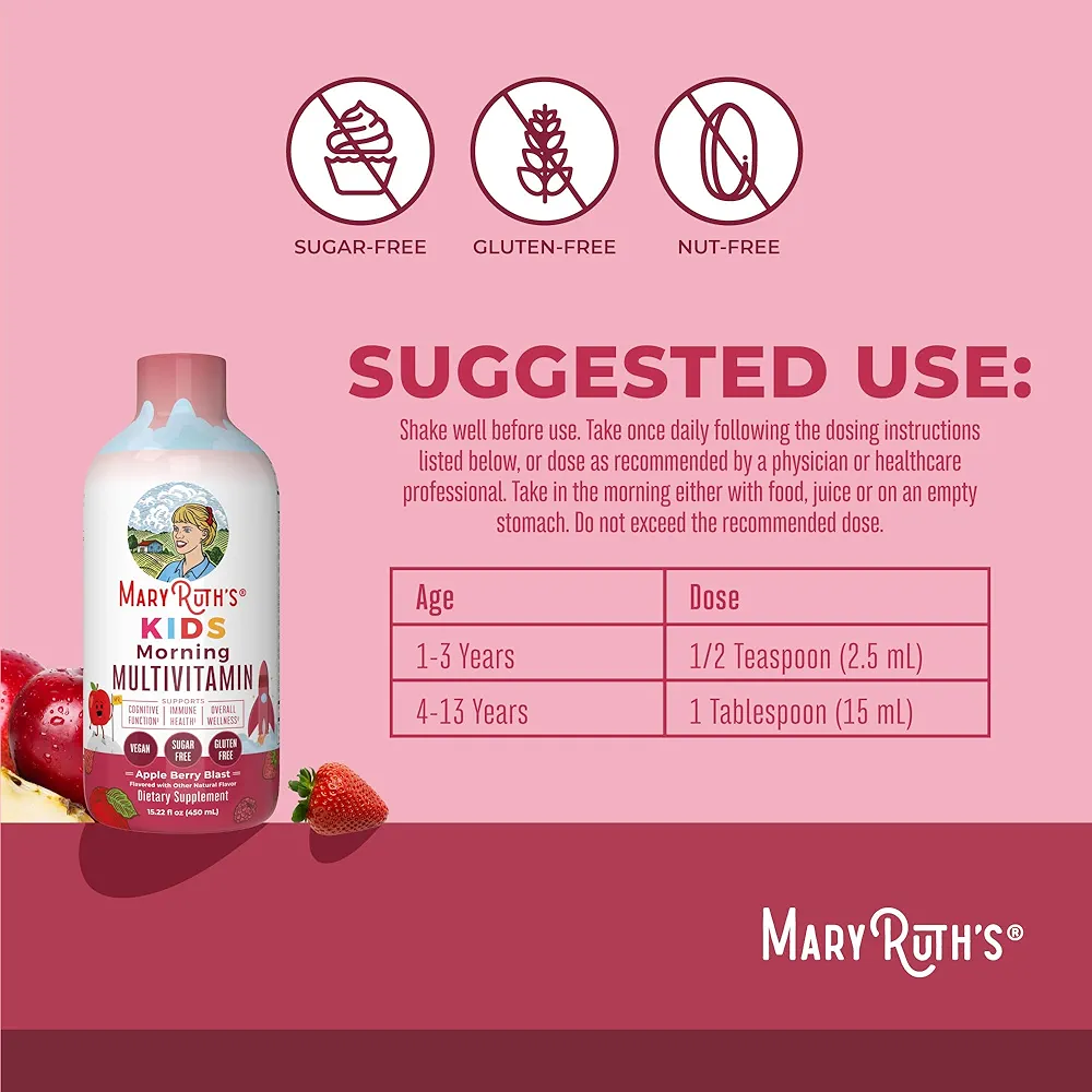 MaryRuth's Kids Liquid Multivitamin | Immune & Cognitive Support | 450 ml - Image 3
