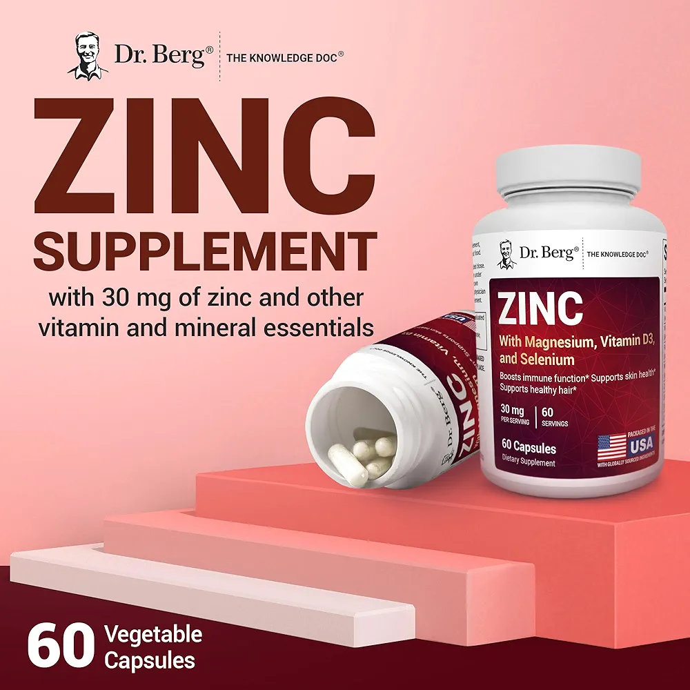 Dr. Berg Zinc | 30mg Chelated Zinc + Magnesium, D3 & More | Immune Support | 60 Capsules - Image 4