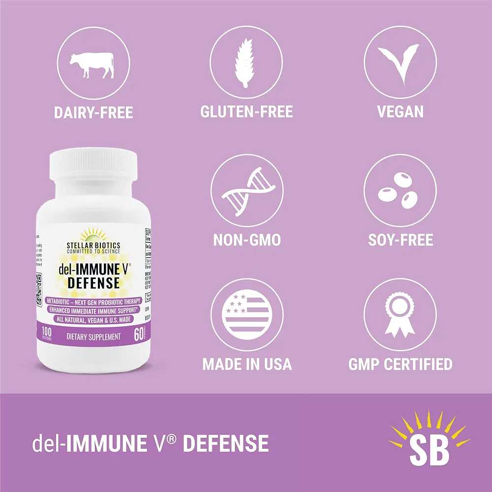 Del-Immune V® Defense by Stellar Biotics | 60 Capsules - Image 2