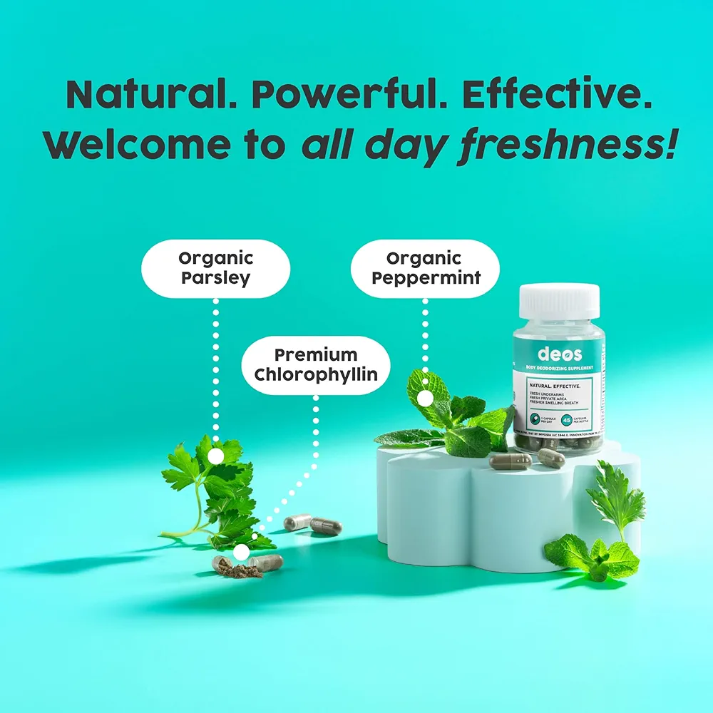 DEOS Internal Deodorant Supplement | Full Body Odor Control | 30 Capsules - Image 6