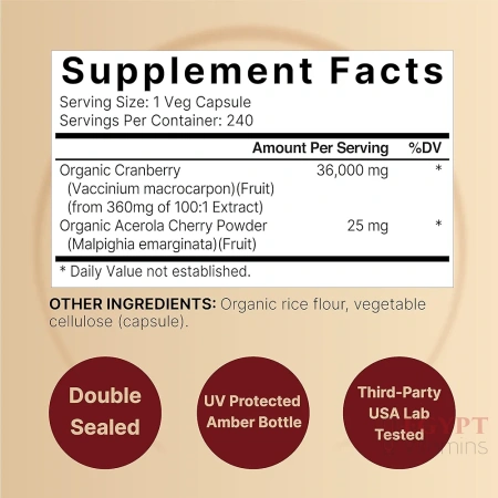 NatureBell Cranberry Pills | 36,000mg | Urinary Tract Health | 240 Capsules