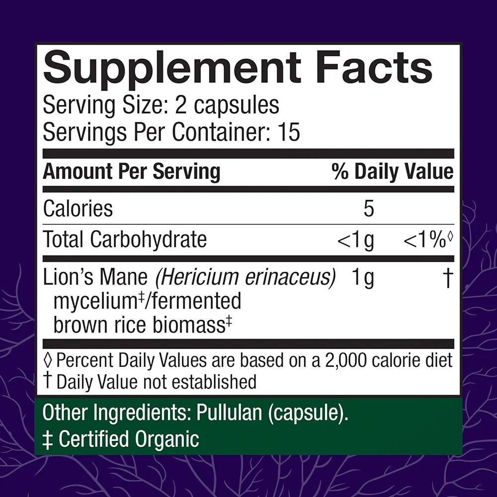 Host Defense Lion's Mane | Brain Health, Focus & Memory Support | 30 Capsules - Image 2