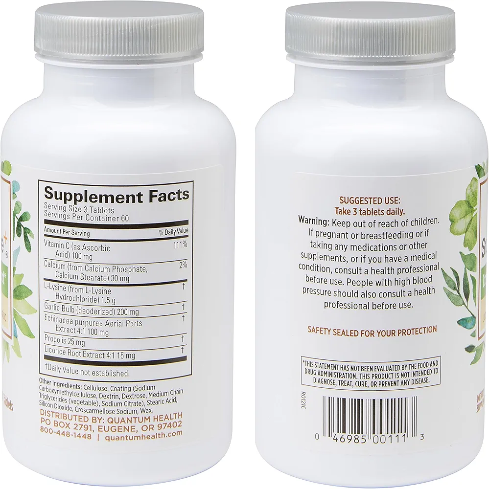 Quantum Health Super Lysine+ | Immune & Lip Health Support | 180 Tablets - Image 2
