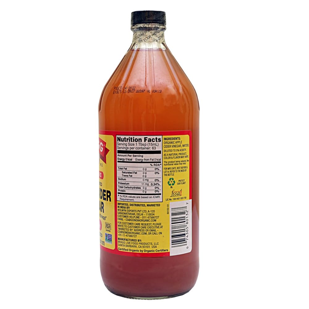 Bragg Organic Raw Apple Cider Vinegar, 32 Ounce - 1 Pack - Image 4