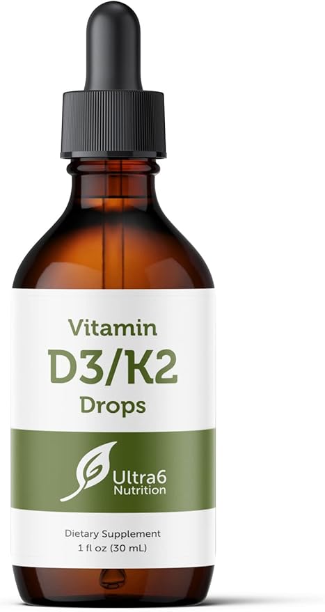 Ultra6 Vitamin D3 and K2 Drops | For Bone & Immune Support |30ml