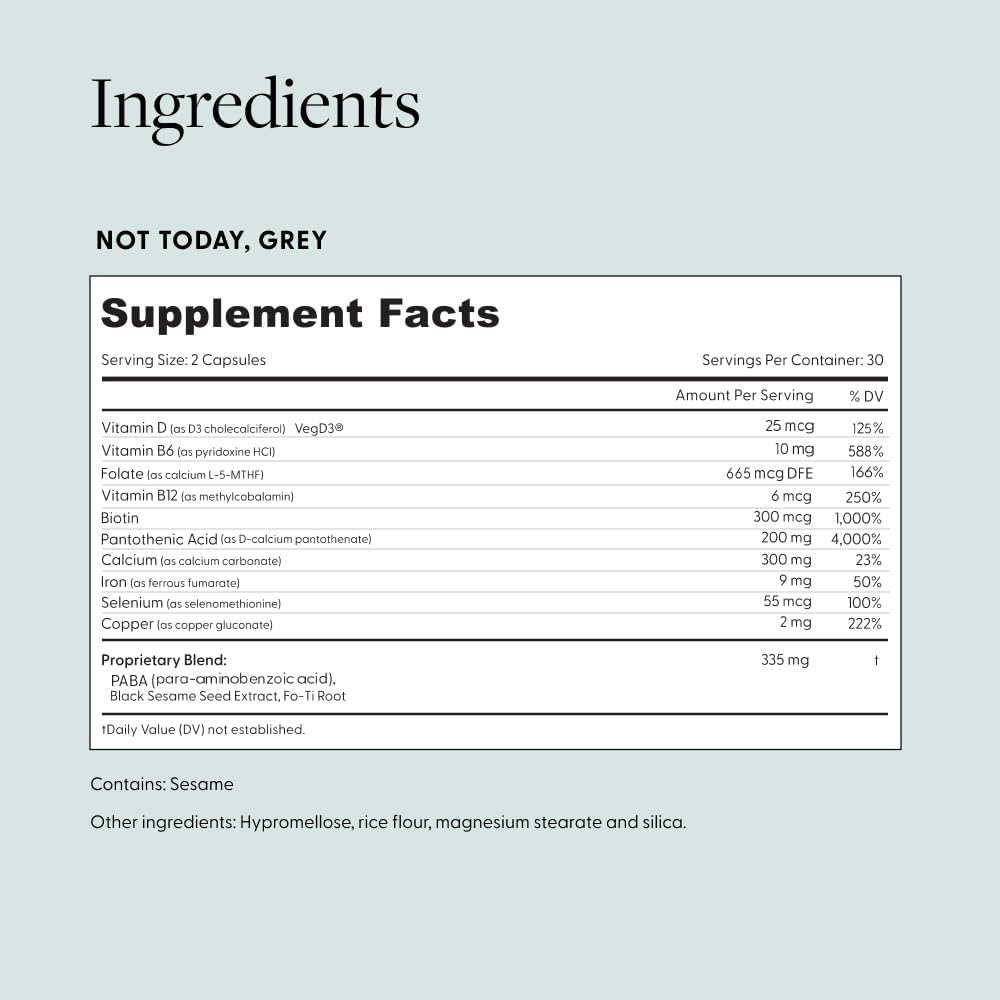 Arey Not Today, Grey | Supplement for Grey Hair & Hair Health | 60 CAPS - Image 3