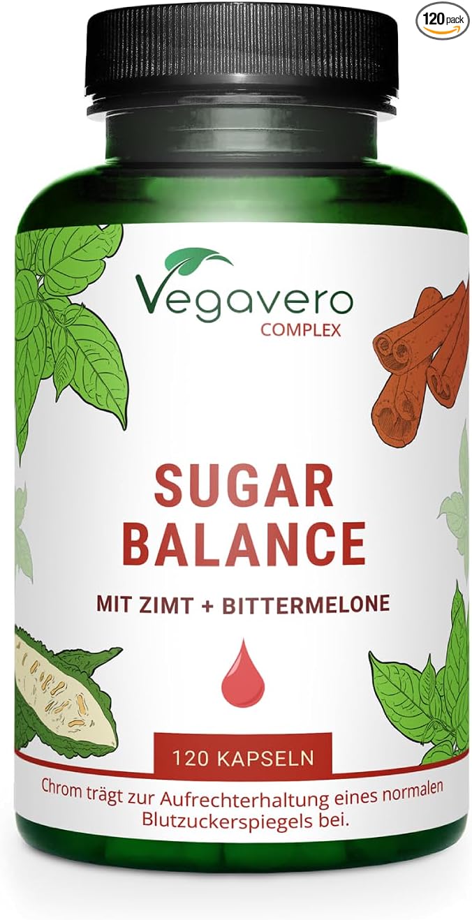 Vegavero Sugar Balance Complex | Blood Glucose Metabolism | 120 Vegan Capsules