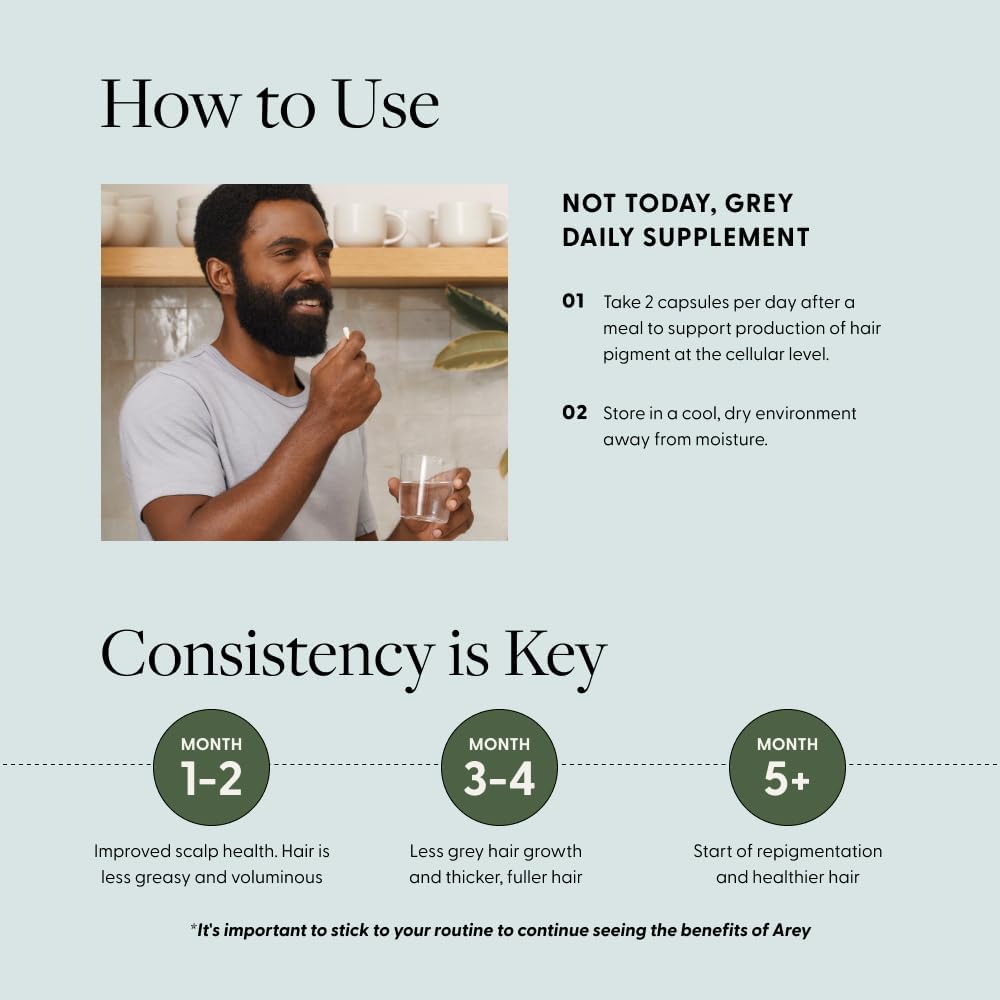 Arey Not Today, Grey | Supplement for Grey Hair & Hair Health | 60 CAPS - Image 4