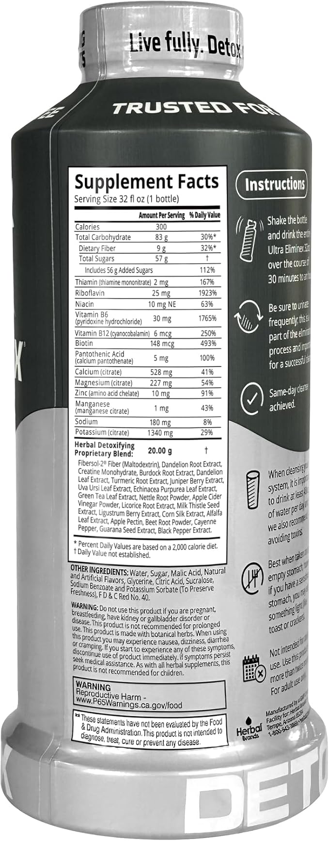 Herbal Clean Ultra Eliminex | Premium Herbal Wellness Drink (Straw-Mango, 948 ML) - Image 3