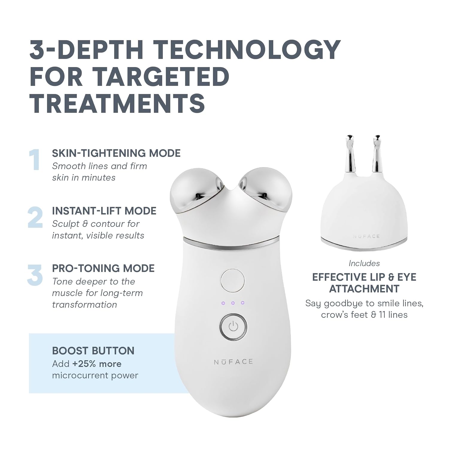 NuFACE Trinity+ Effective Lip & Eye Attachment for Microcurrent Facial Device - FDA Cleared at Home Eye Lift & Smile Lines Treatment to Tighten & Tone Hard-to-Reach Areas Around Mouth and Eyes - Image 2