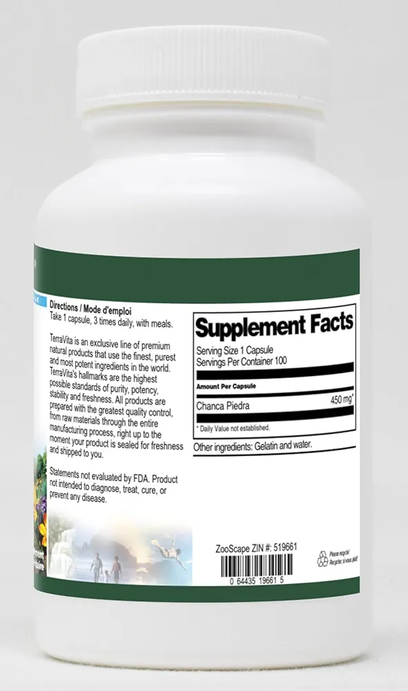 Terravita Chanca Piedra | 450mg | 100 Capsules - Image 3