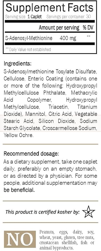 Nature's Trove SAM-e 400mg | 30 Enteric Coated Caplets - Image 2