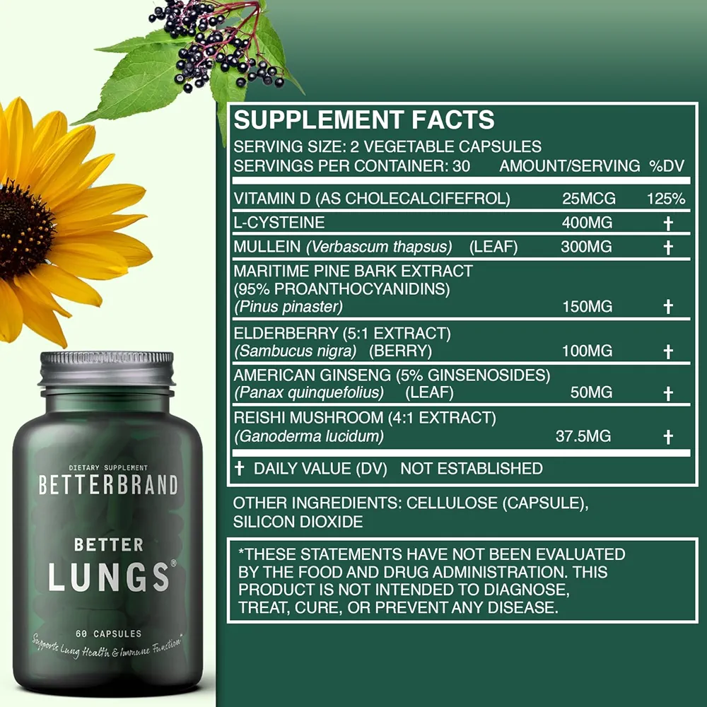 Betterbrand Breathe Well | Respiratory & Immune Support Supplement | 60 Capsules - Image 4