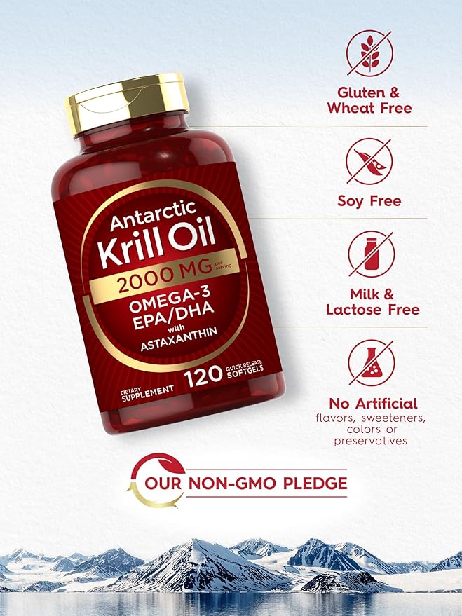 Carlyle Antarctic Krill Oil 2000 mg ,Omega-3 EPA, DHA | 120 Softgels - Image 6