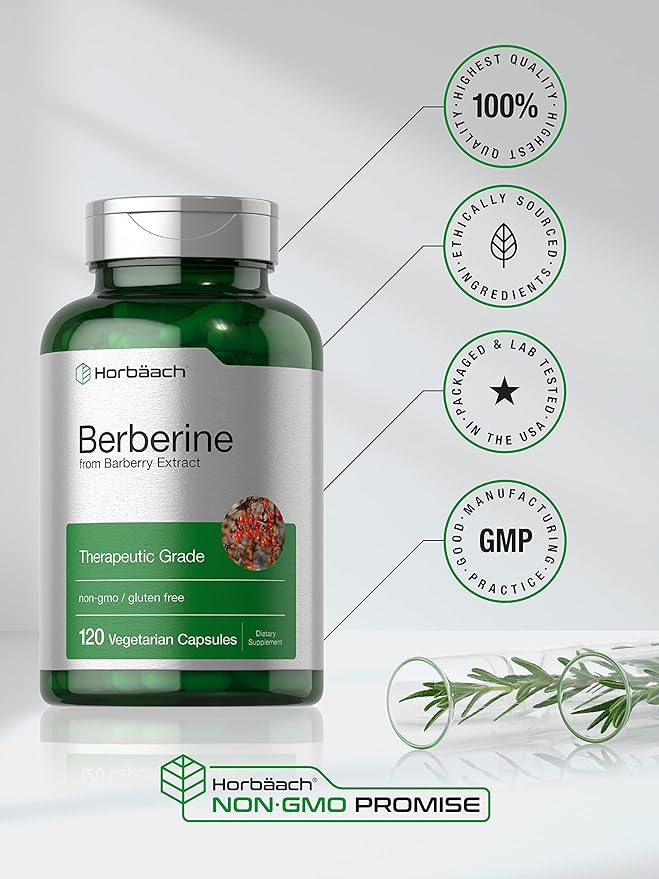 Horbaach Berberine Supplement | Berberine HCl from Barberry Extract |120 Capsules - Image 3