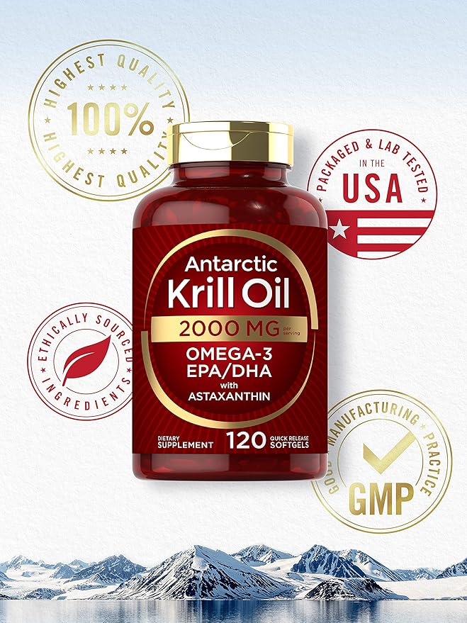 Carlyle Antarctic Krill Oil 2000 mg ,Omega-3 EPA, DHA | 120 Softgels - Image 4
