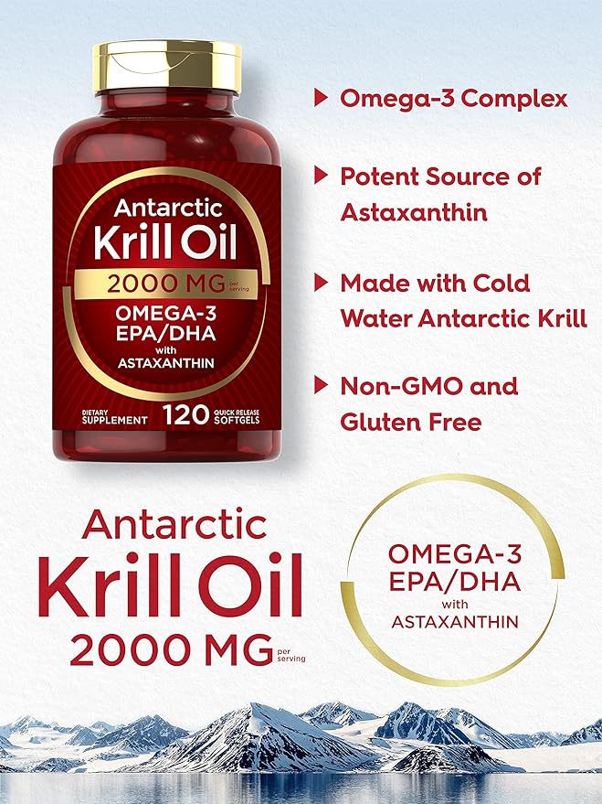 Carlyle Antarctic Krill Oil 2000 mg ,Omega-3 EPA, DHA | 120 Softgels - Image 5