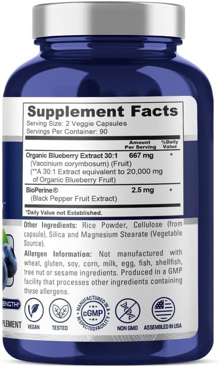 NusaPure Blueberry Concentrate 20,000mg - 180 capsules - Image 2