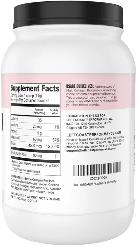 Multi Collagen Powder with Biotin, Hyaluronic Acid, Vitamin C | 908 Gm - Image 2