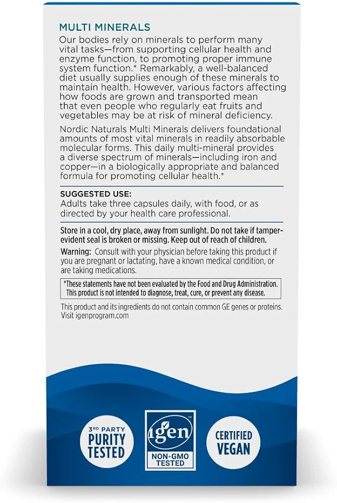 Nordic Naturals Multi Minerals | 11 Essential Minerals | 90 Vegan Capsules - Image 3