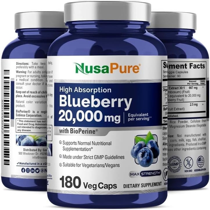NusaPure Blueberry Concentrate 20,000mg - 180 capsules - Image 3