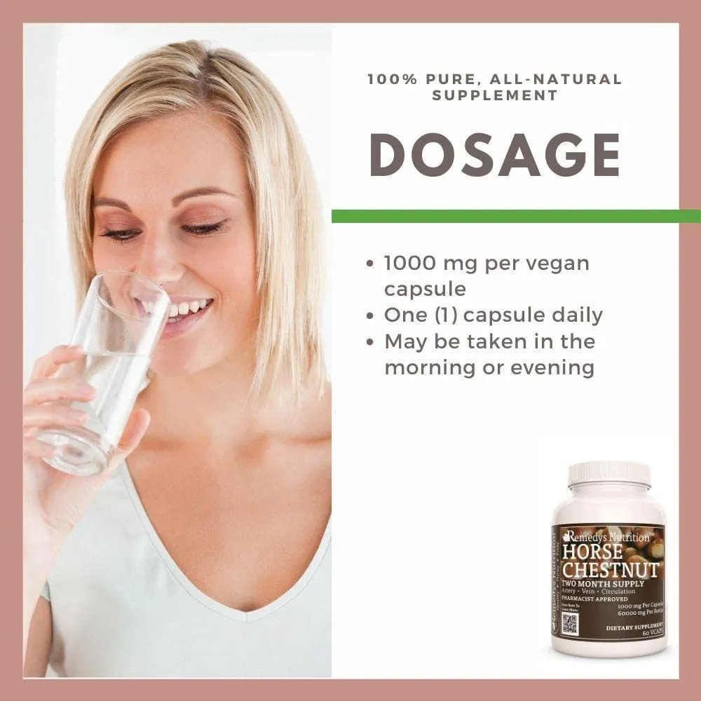Remedy's Nutrition Horse Chestnut Extract | 1000mg | 60 Vegan Capsules - Image 6