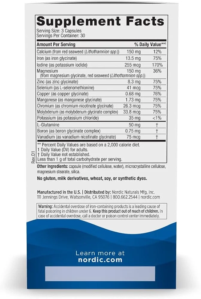 Nordic Naturals Multi Minerals | 11 Essential Minerals | 90 Vegan Capsules - Image 2