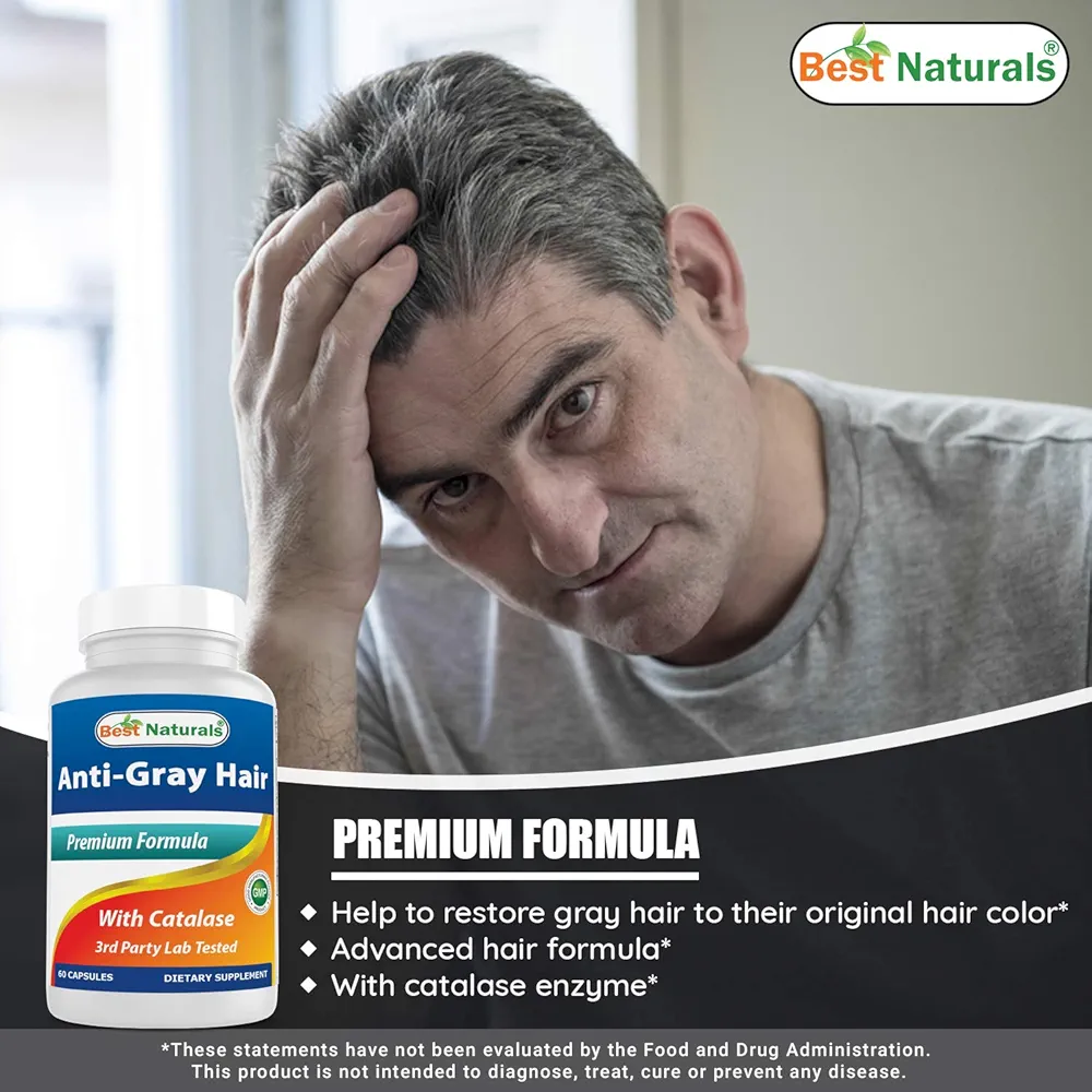 Best Naturals Anti Gray Hair Formula | Catalase | 60 Capsules - Image 3