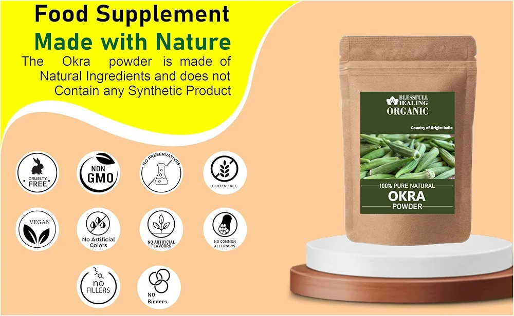 Blessfull Healing Organic Okra Powder | For Digestive Health | 100g - Image 4