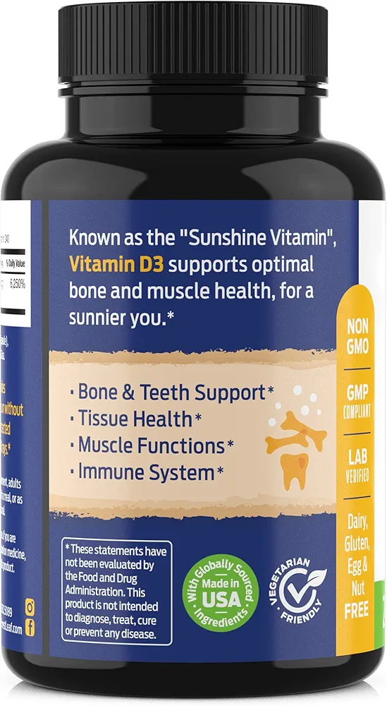 ForestLeaf Vitamin D3 50,000 IU | Bone & Immune Support | 240 Capsules - Image 8
