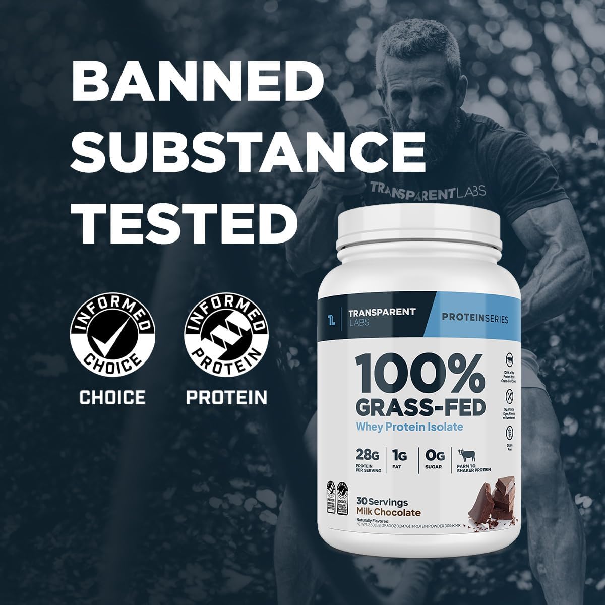 Transparent Labs Grass-Fed Whey Protein Isolate – Naturally Flavored, Gluten-Free Whey Protein Powder with 28g Protein & 9 Essential Amino Acids – 30 Servings, Milk Chocolate - Image 3