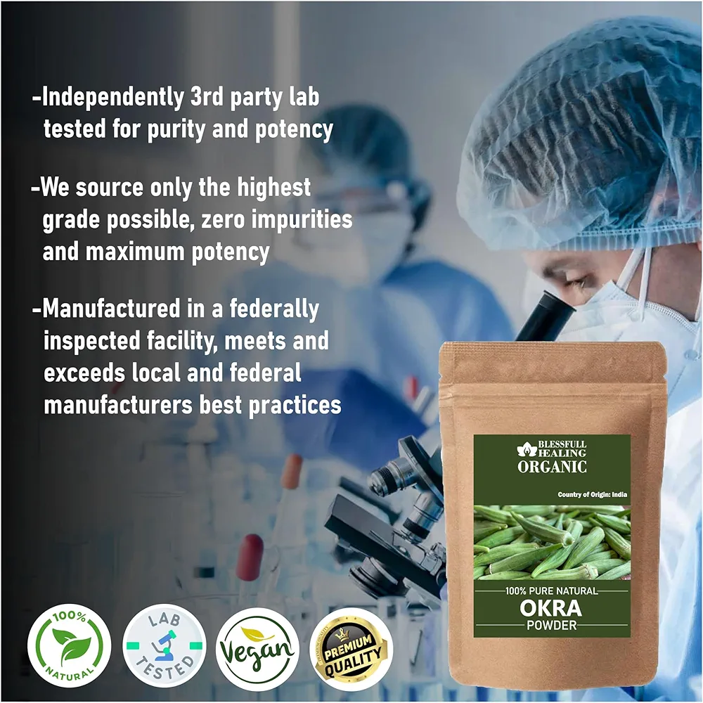 Blessfull Healing Organic Okra Powder | For Digestive Health | 100g - Image 3