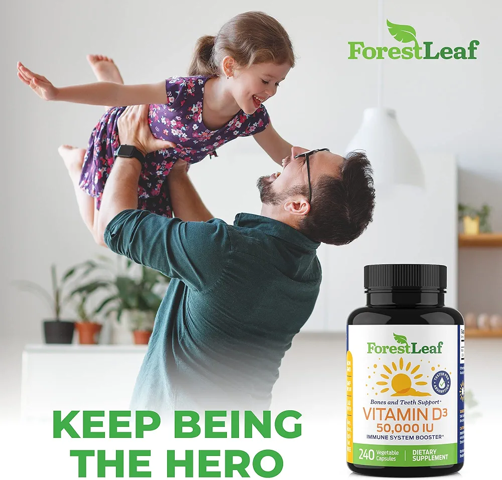 ForestLeaf Vitamin D3 50,000 IU | Bone & Immune Support | 240 Capsules - Image 6