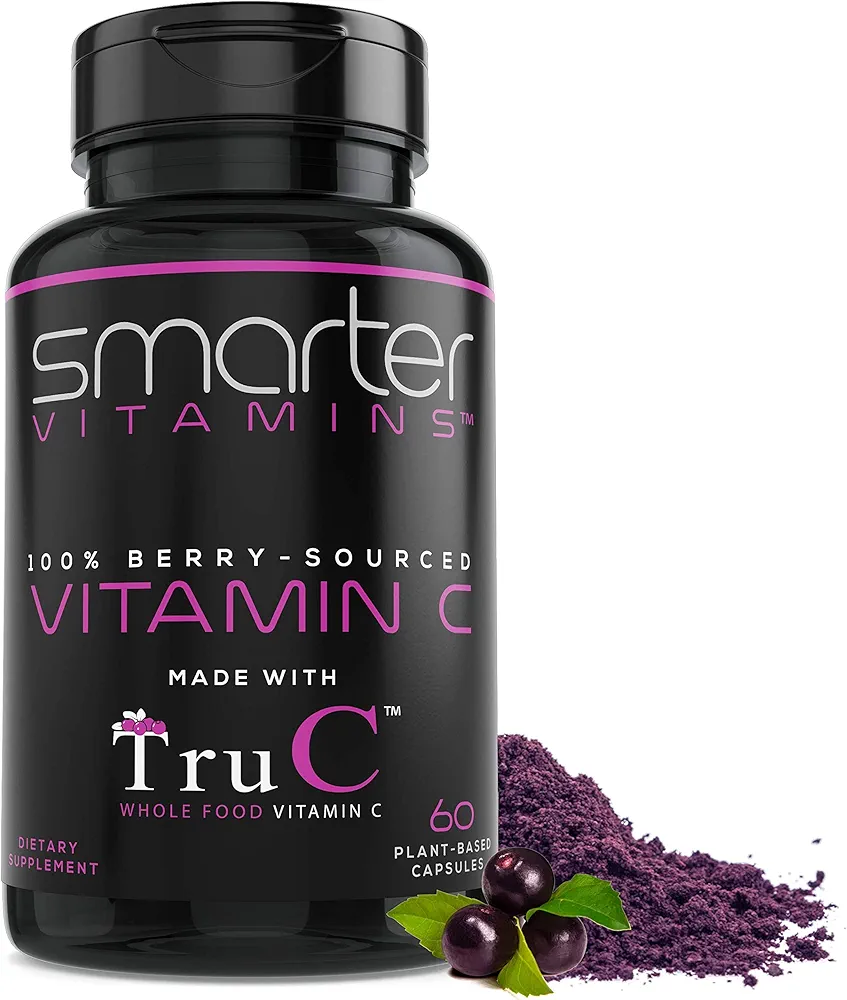Smarter Raw Whole Food Vitamin C | 11 Berries | 60 Vegan Capsules