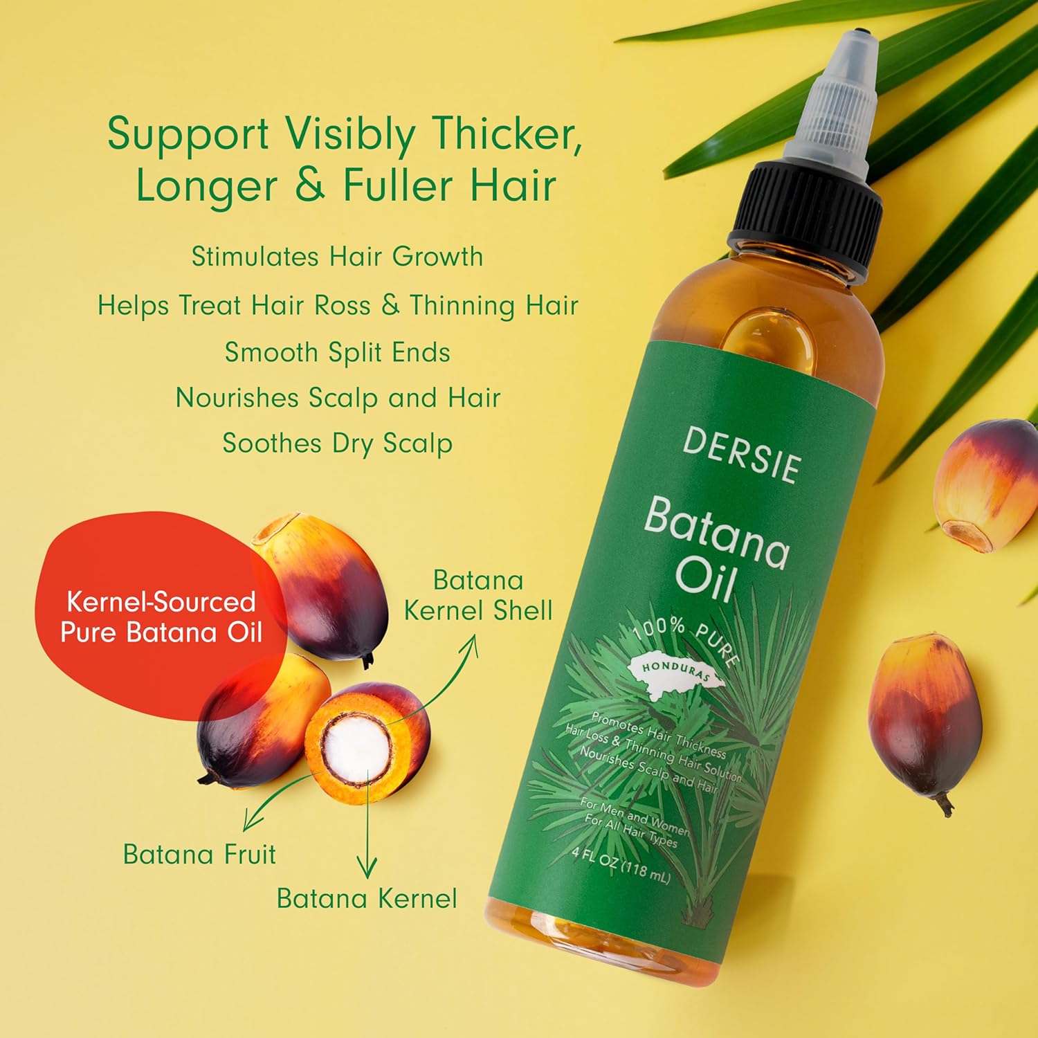 Dersie Batana Oil for Hair Growth100% Pure & Natural - For Thicker & Stronger Hair - 4 FL OZ - Image 4