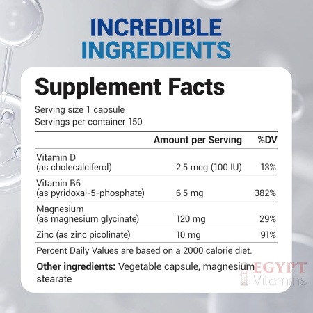 Dr. Berg Magnesium Glycinate Chelated with Vitamin D, B6, and Zinc – 150 Capsules