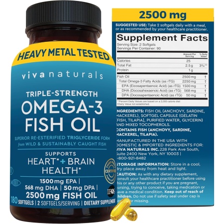 Omega 3 Fish Oil Supplement for Women and Men – 180 Softgels