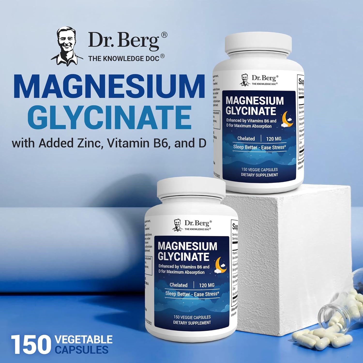 Dr. Berg Magnesium Glycinate for Sleep & Stress Relief | 90 Caps - Image 4