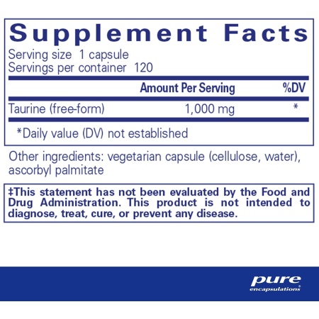 Pure Encapsulations Taurine 1,000 mg – 120 Capsules
