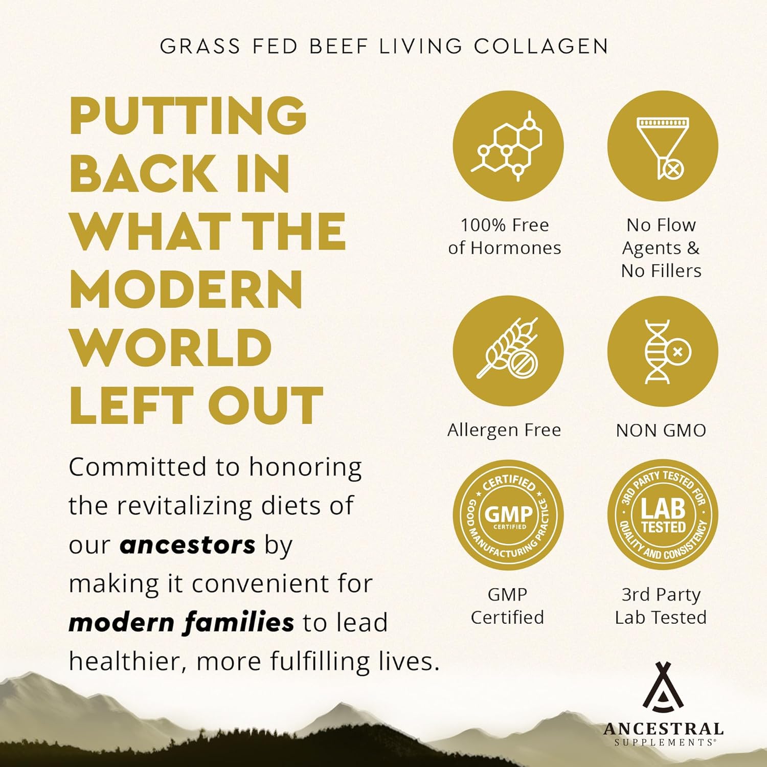 Ancestral Supplements Grass Fed Beef Living Collagen |Type II Collagen |180 Capsules - Image 5