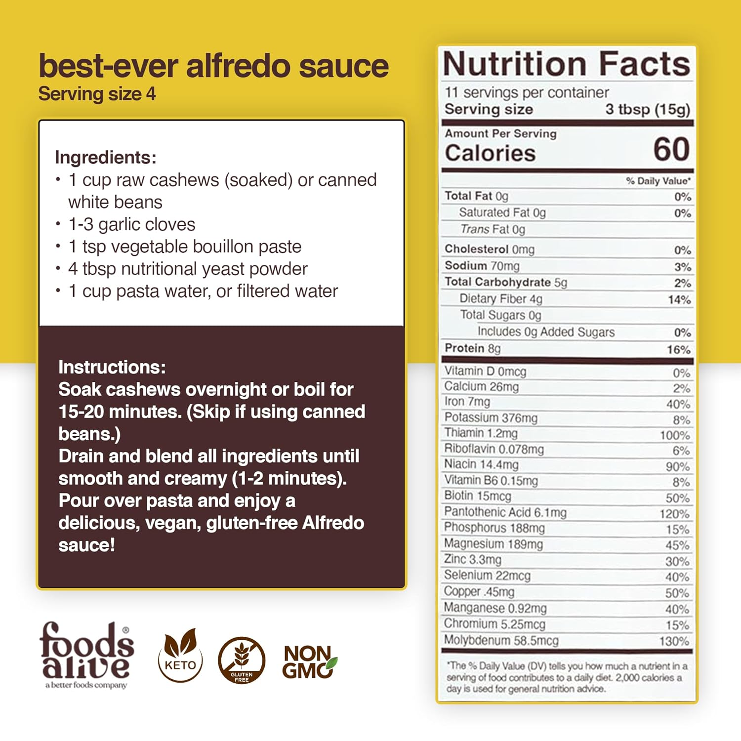 Foods Alive Non-Fortified Nutritional Yeast | 6 Ounce - Image 2