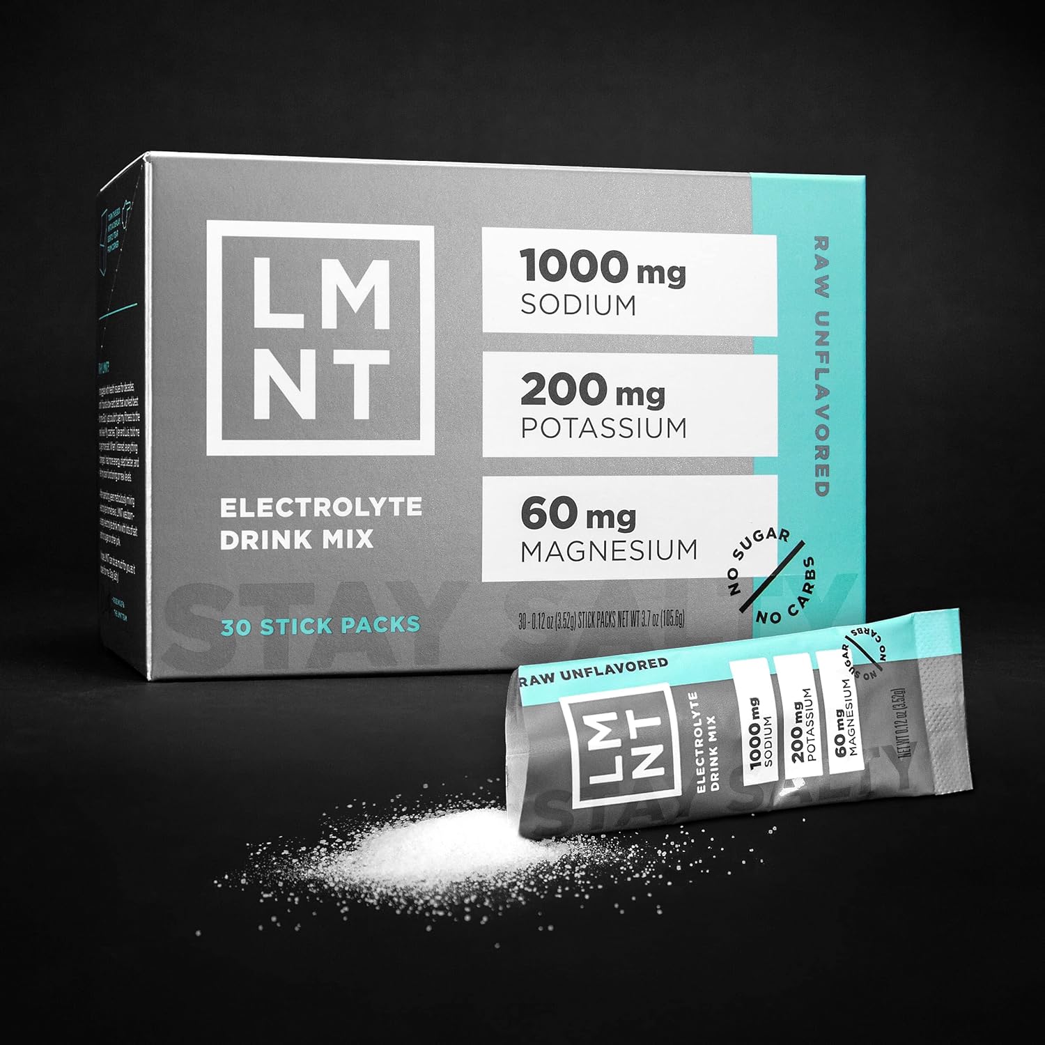 LMNT Zero Sugar Electrolytes - Raw Unflavored Salt | Drink Mix | 30-Count - Image 5