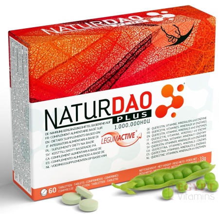 NATURDAO DAO PLUS Enzyme for Histamine Intolerance – 1,000,000 HDU | 60 Tablets