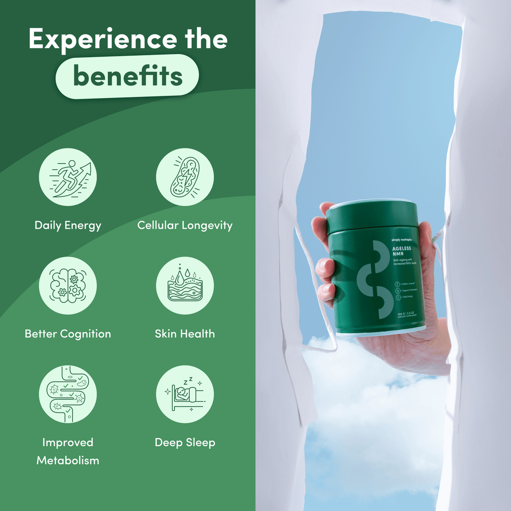 Simply Nootropics – NMN Powder 100g | Pharmaceutical-Grade NAD⁺ Precursor for Cellular Energy & Longevity Support - Image 5