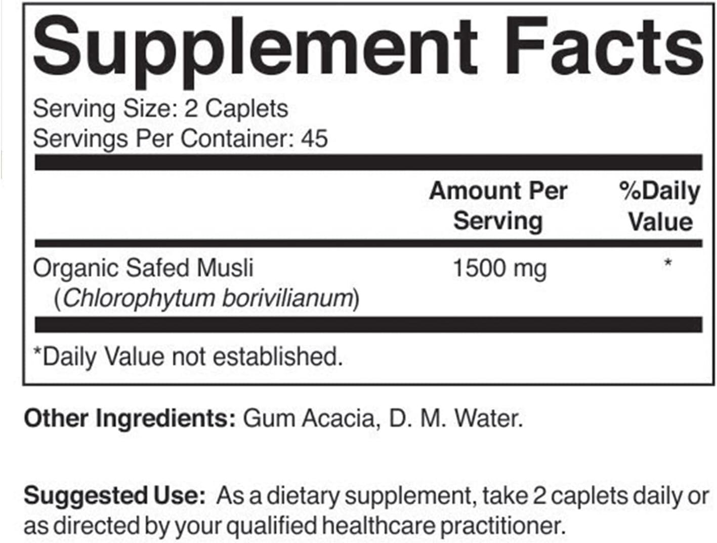 Brieofood Organic Safed Musli 1500mg | 90 Tablets - Image 2