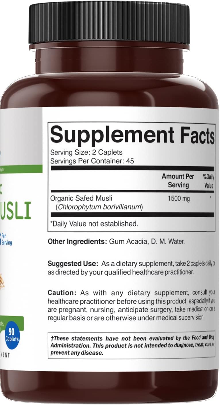 Brieofood Organic Safed Musli 1500mg | 90 Tablets - Image 3