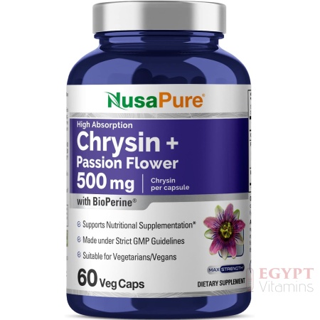 NusaPure Chrysin 500mg, 60 Veggie Capsules