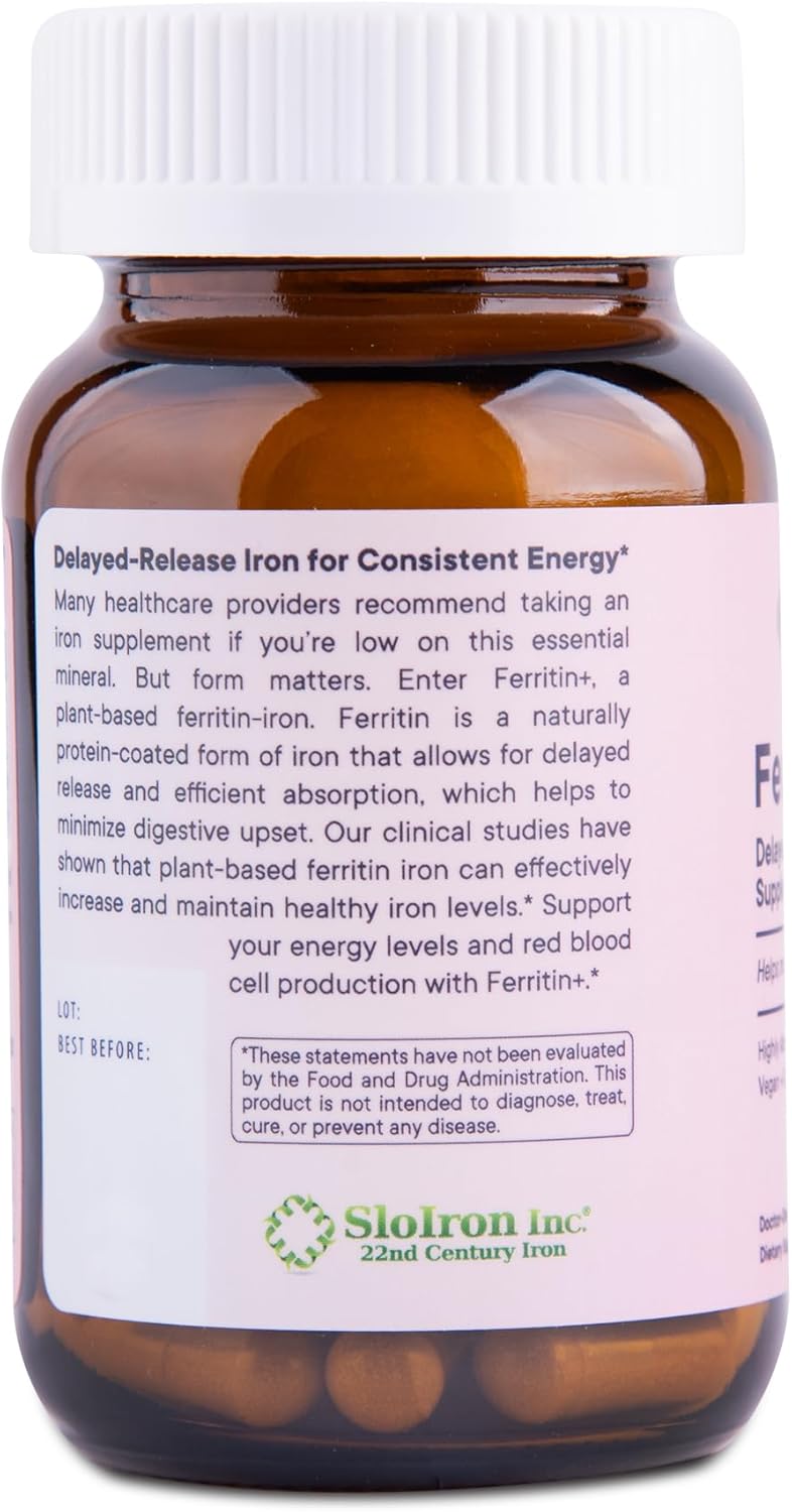 Flora Ferritin+ Delayed-Release Iron Supplement – Blood Cell & Energy Support – 60 Capsules - Image 3