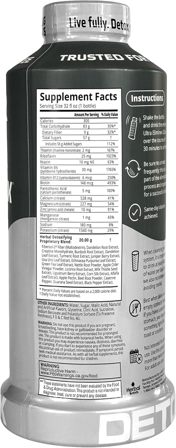 Herbal Clean - Ultra Eliminex, Premium 1 Step Ultimate Cleanse, Same-Day Detox, (Tropical Fruit, 948 ML) - Image 2